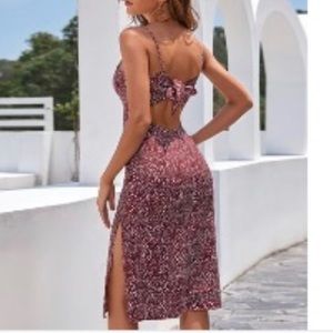 SHEIN red and white dress